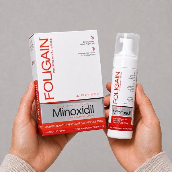 FOLIGAIN® Minoxidil 5% Hair Regrowth Foam For Men 3 Month Supply