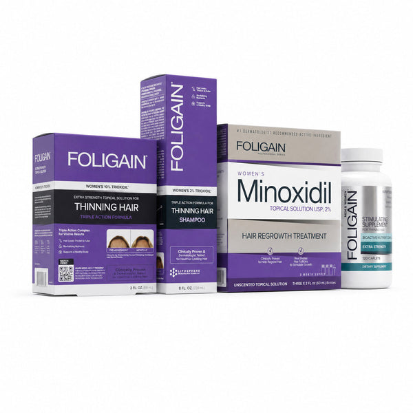 FOLIGAIN® Women's Hair Regrowth Kit with TRIOXIDIL® 10% and Minoxidil 2%