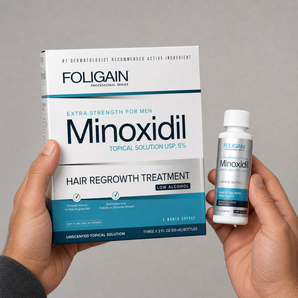 FOLIGAIN® Low Alcohol Minoxidil 5% Hair Regrowth Treatment For Men 6 Month Supply
