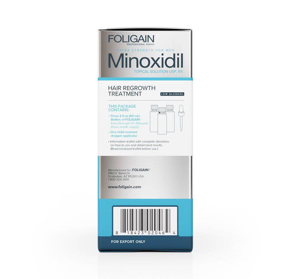 FOLIGAIN Low Alcohol Minoxidil 5% Hair Regrowth Treatment For Men 12 Month Supply
