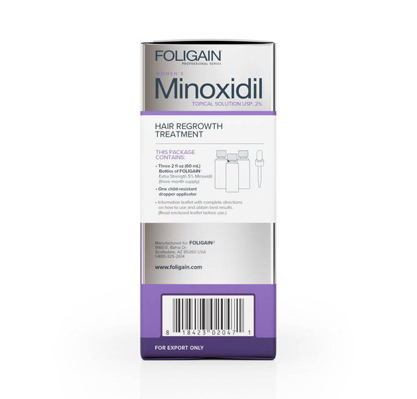 FOLIGAIN Minoxidil 2% Hair Regrowth Treatment For Women 12 Month Supply